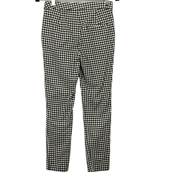 NEW ZARA Black White Gingham Check Plaid Mid Rise Ankle Crop Pant Pockets S - Picture 7 of 9